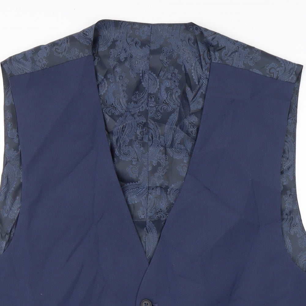 Ocassions Mens Blue Jacket Waistcoat Size 42 Button