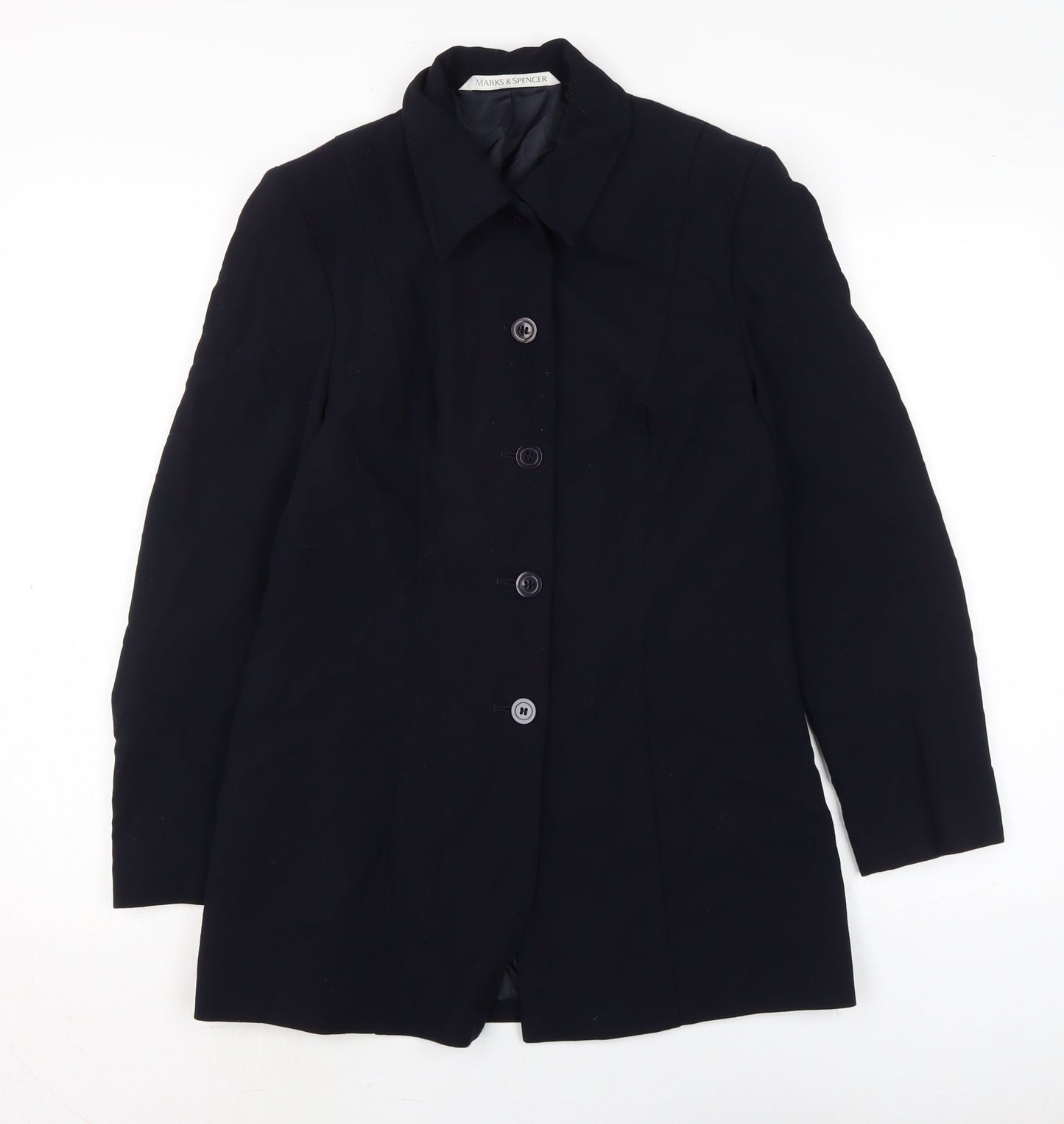 Marks and Spencer Womens Blue Jacket Size 12 Button