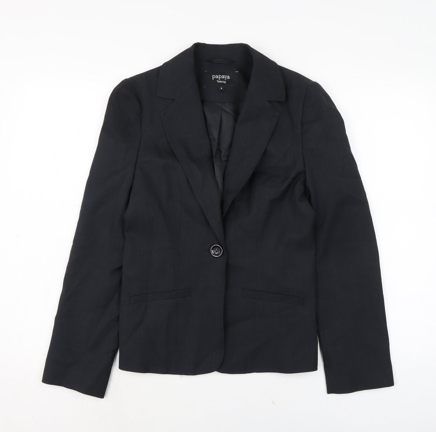 Papaya Womens Black Jacket Size 8 Button