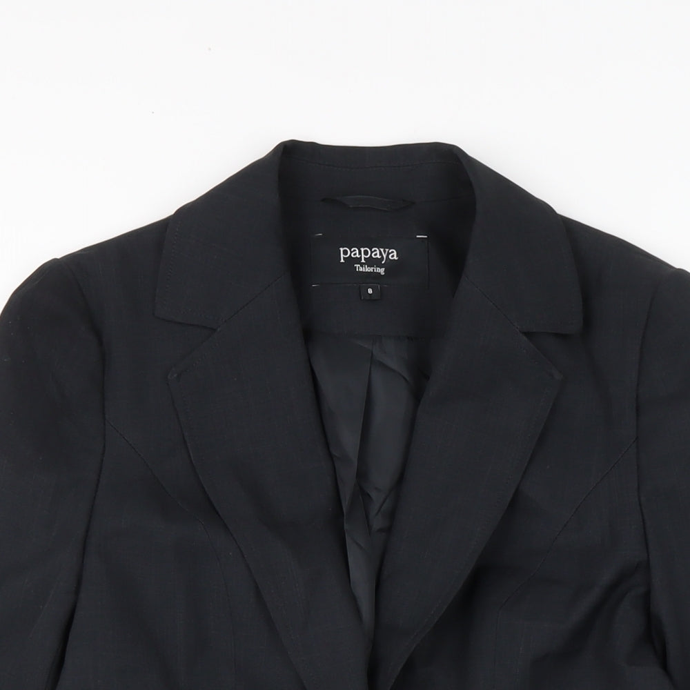 Papaya Womens Black Jacket Size 8 Button