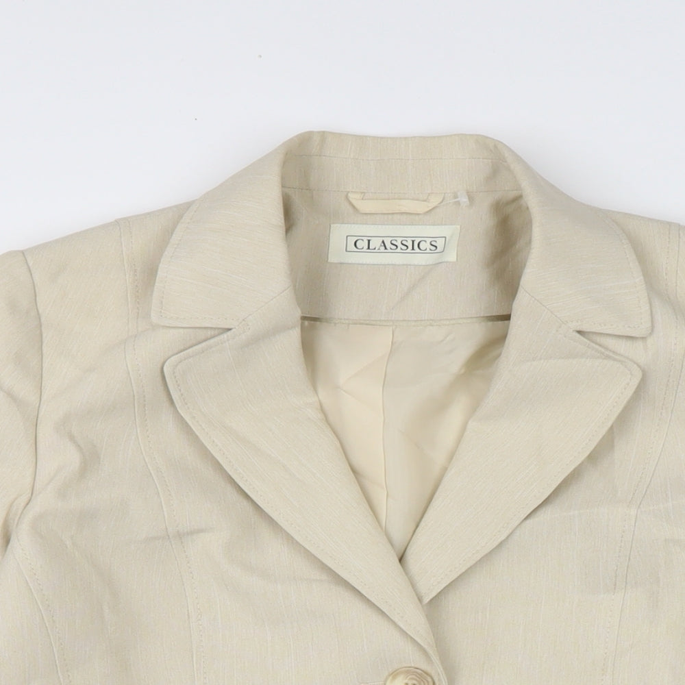 BHS Womens Beige Jacket Size 10 Button