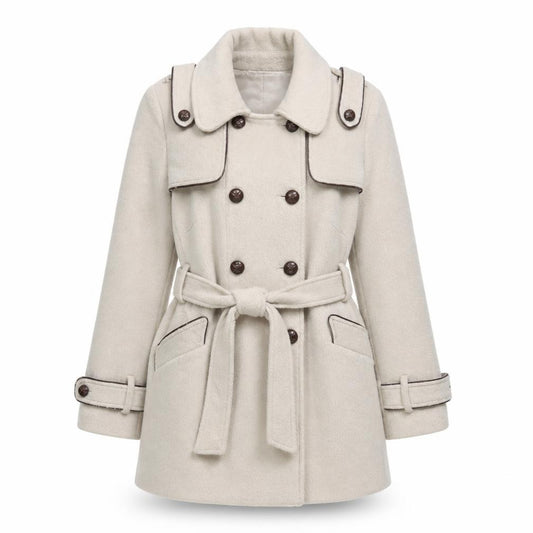 Atmosphere Womens Beige Overcoat Coat Size 12 Button