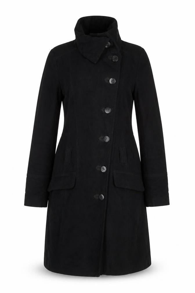 Warehouse Womens Black Military Jacket Coat Size 8 Button