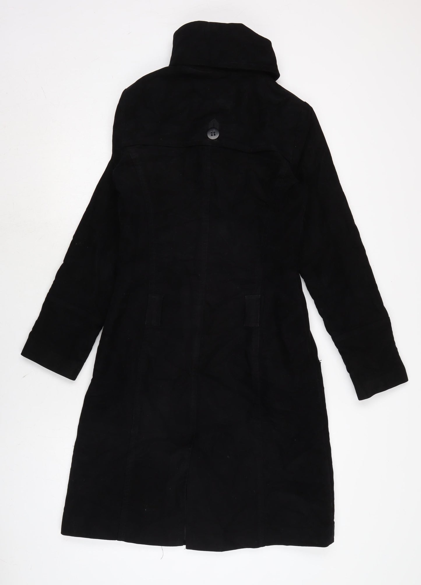 Warehouse Womens Black Military Jacket Coat Size 8 Button