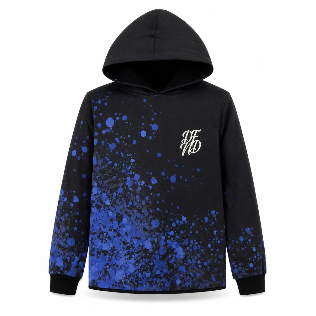 DFVD Boys Blue Cotton Pullover Hoodie Size 13-14 Years