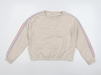 Marks & Spencer Girls Ivory Cotton Pullover Sweatshirt Size 12-13 Years