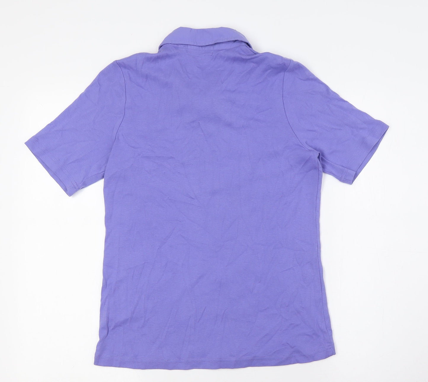 Signature Experience Womens Purple Cotton Basic Button-Up Size S Collared - Breast Pockets