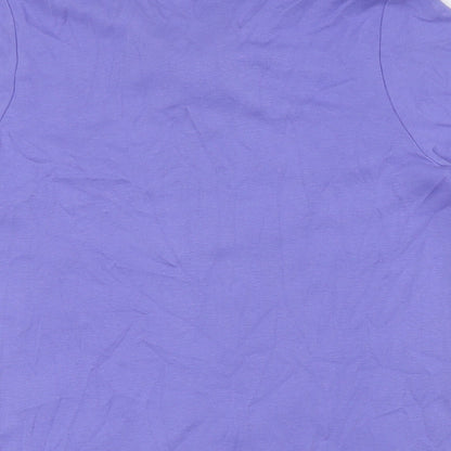 Signature Experience Womens Purple Cotton Basic Button-Up Size S Collared - Breast Pockets