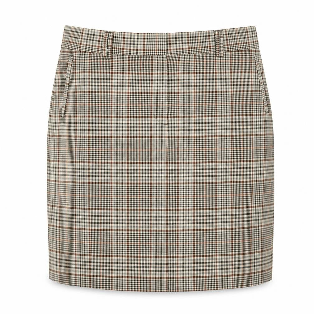 Marks & Spencer Womens Multicoloured Check Polyester Straight & Pencil Skirt Size 20 Zip