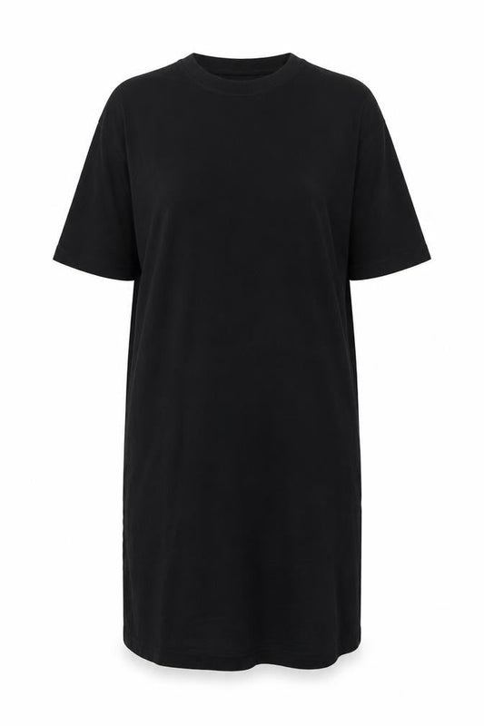 H&M Womens Black Cotton Shirt Dress Size XL Crew Neck