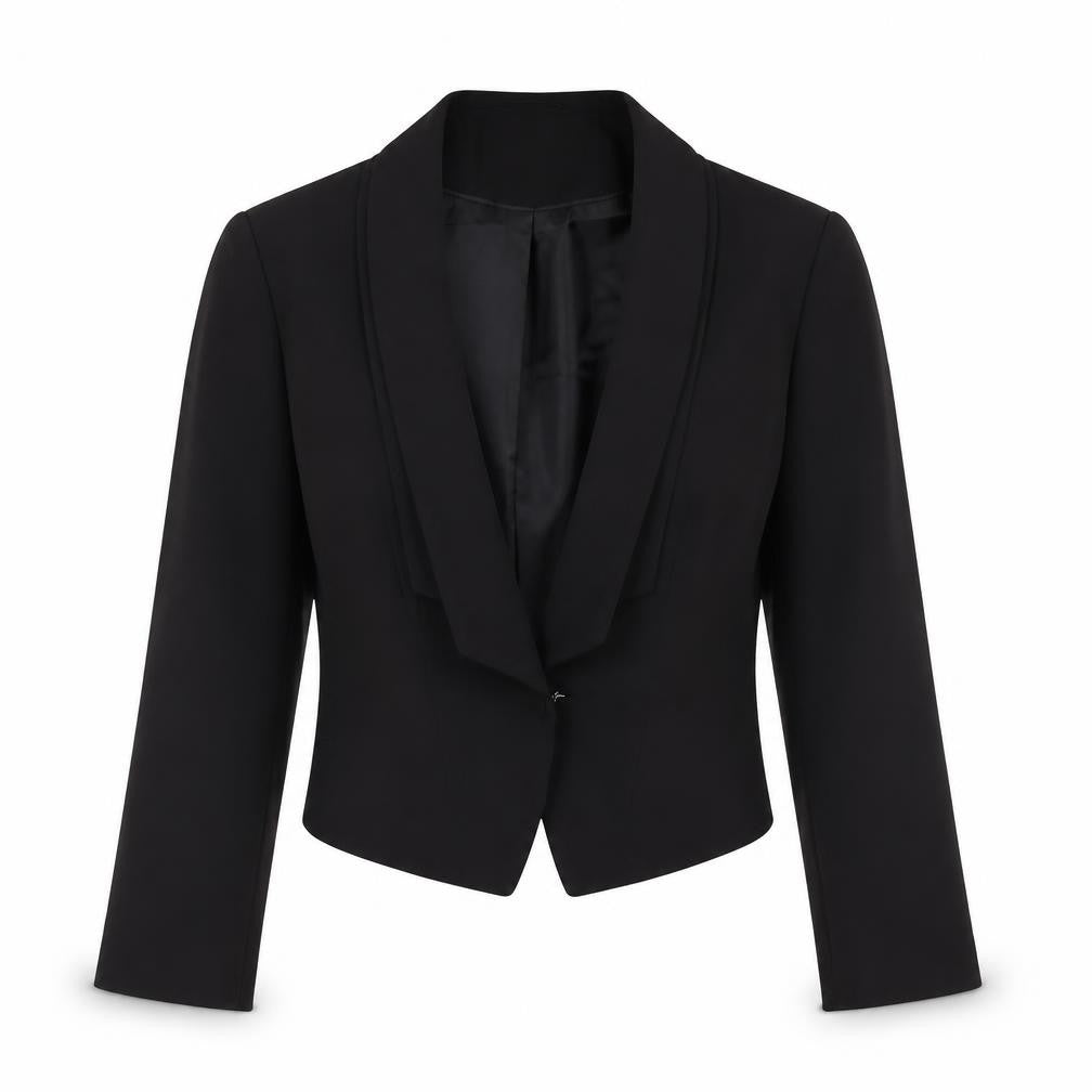 Marks & Spencer Womens Black Jacket Size 10 Button - Double Collared