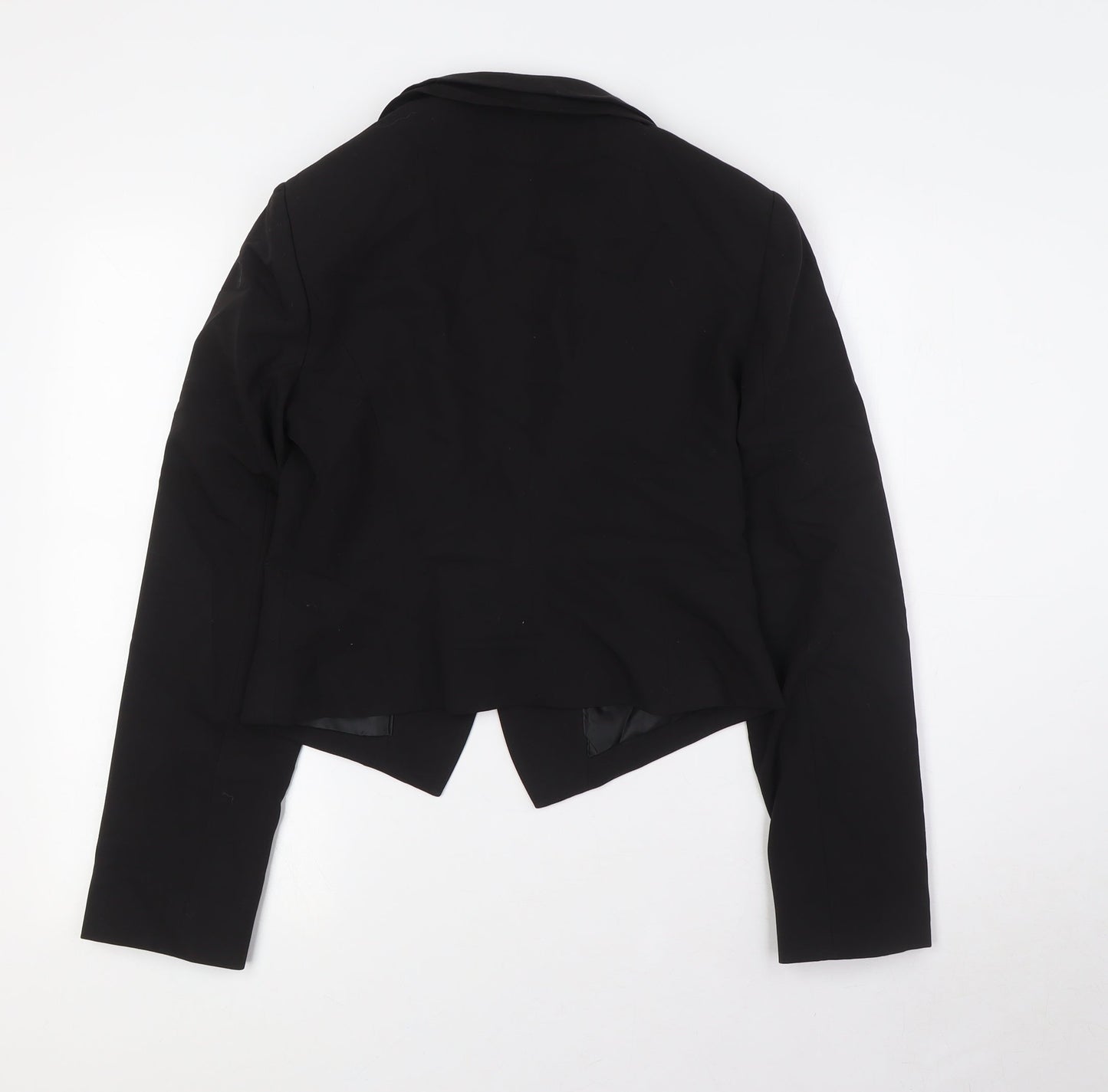Marks and Spencer Womens Black Jacket Size 10 Button - Double Collared