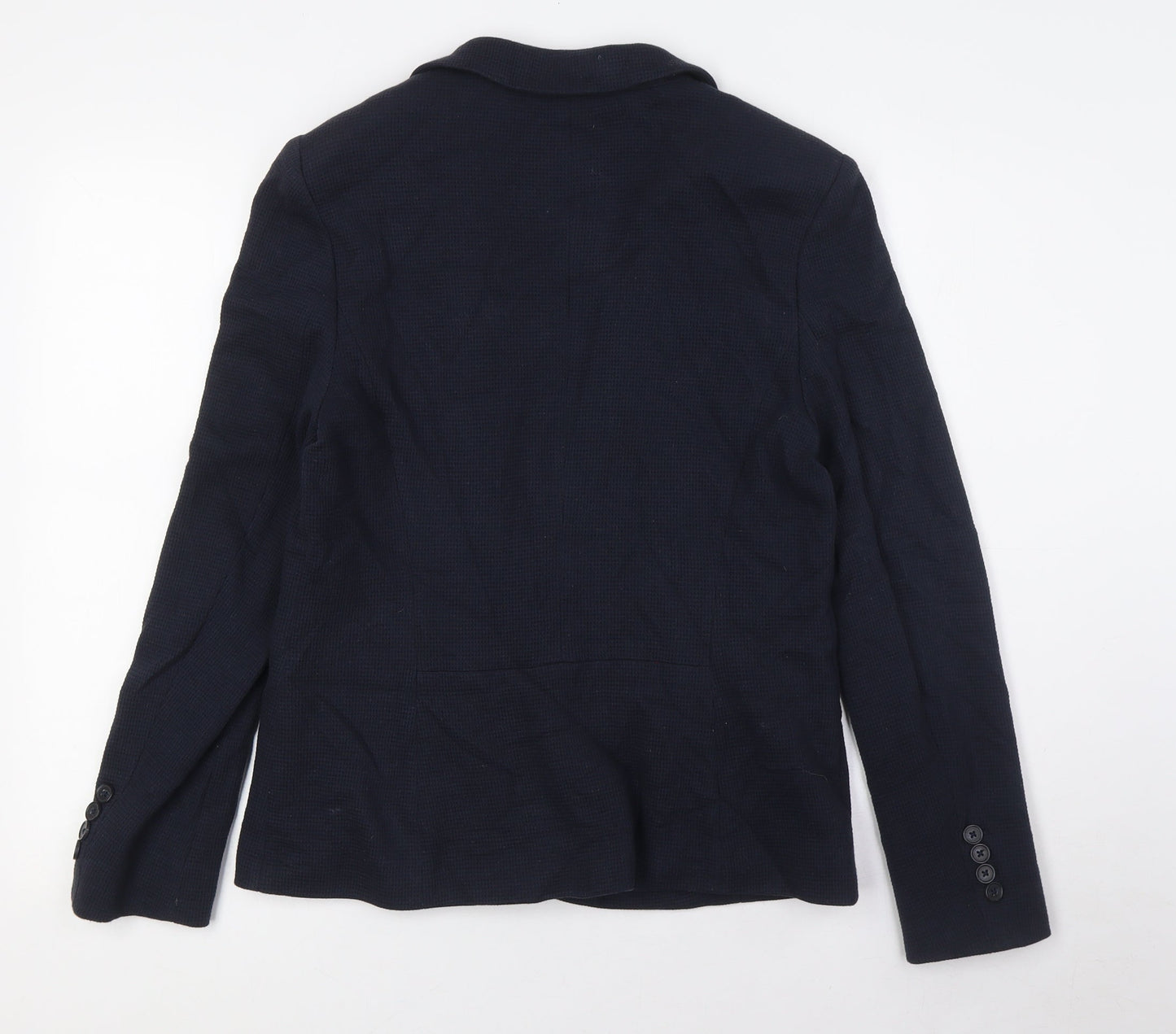 Marks and Spencer Womens Blue Jacket Size 12 Button - Textured