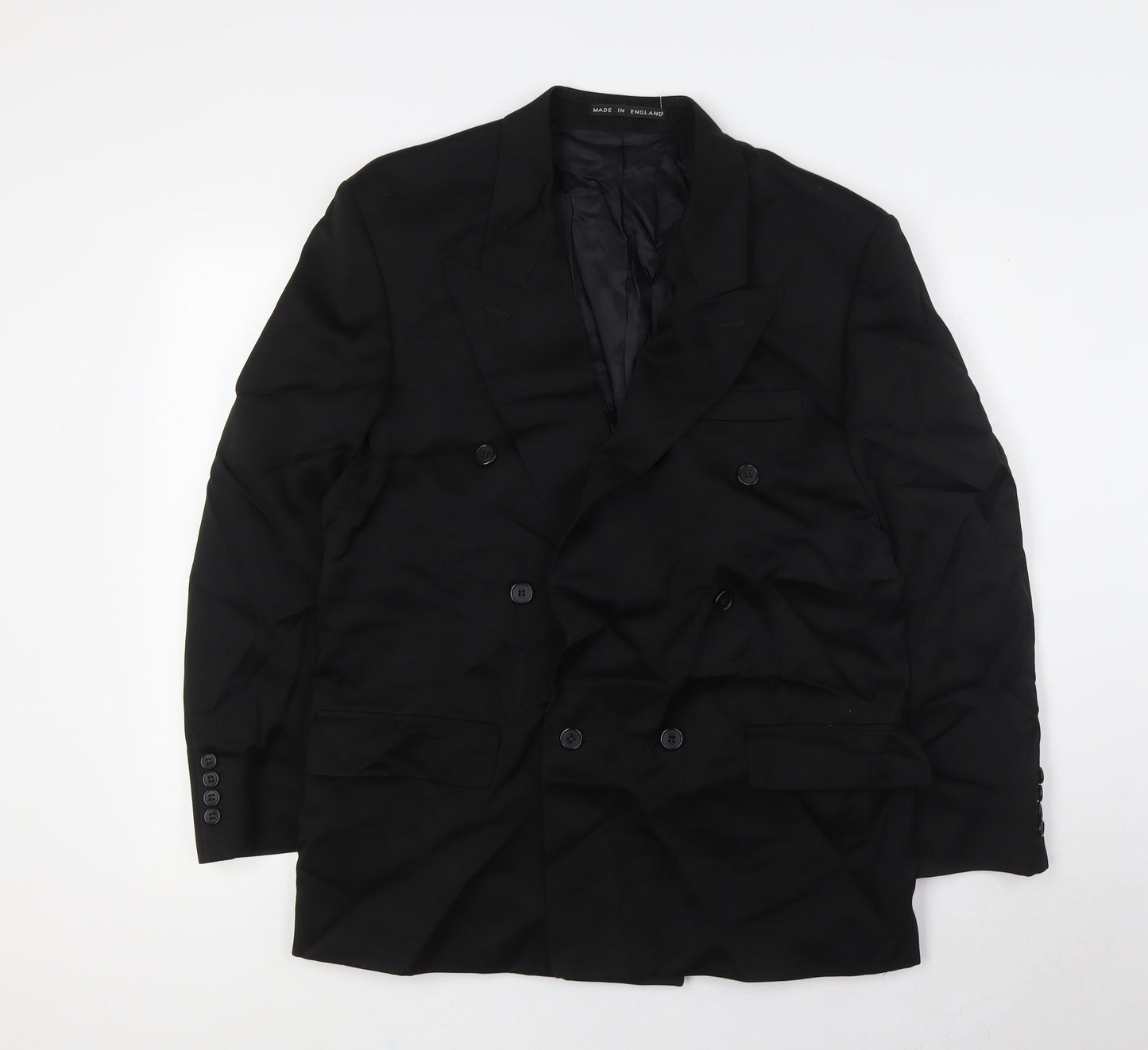 James Barry Mens Black Polyester Jacket Suit Jacket Size 40 Regular