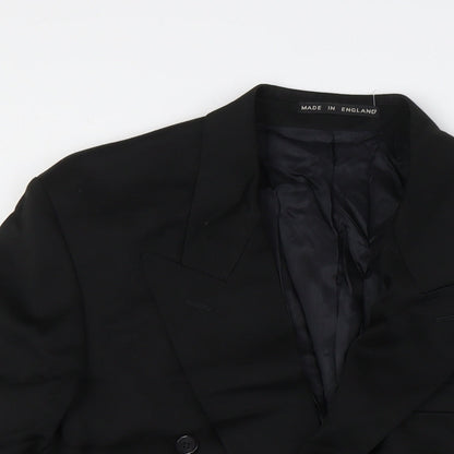 James Barry Mens Black Polyester Jacket Suit Jacket Size 40 Regular