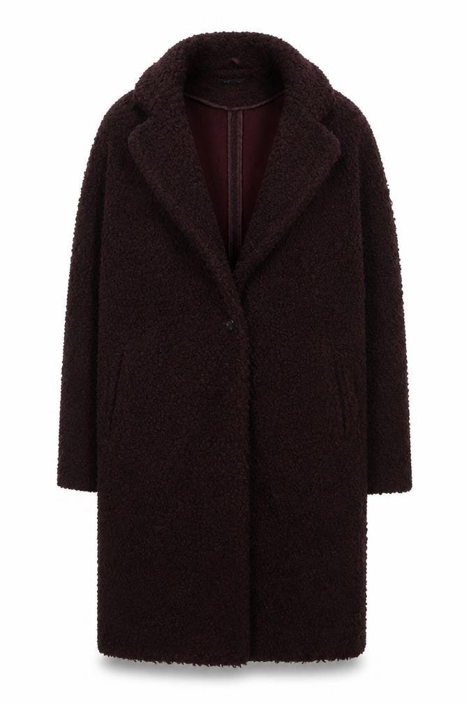 New Look Womens Brown Overcoat Coat Size 12 Button - Textured