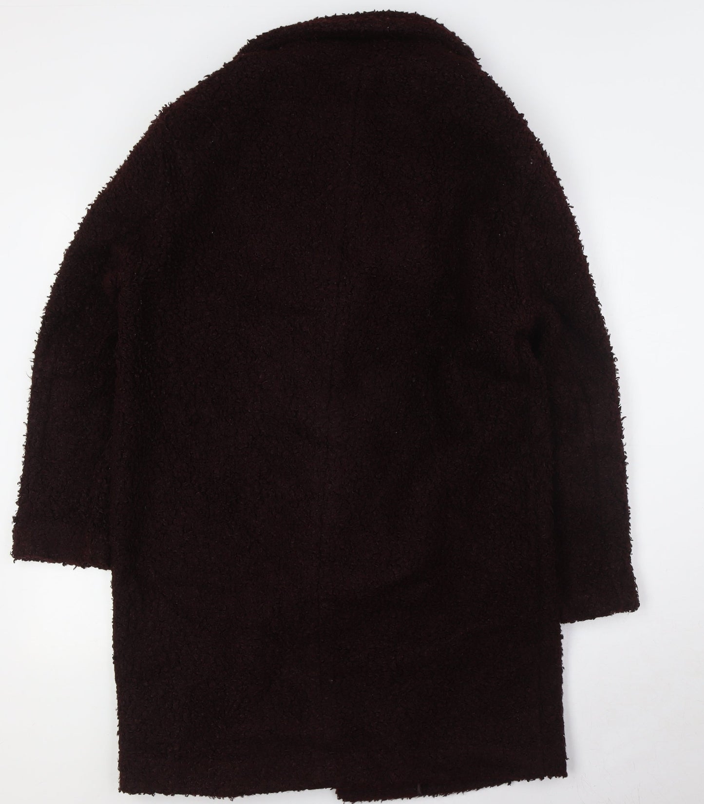New Look Womens Brown Overcoat Coat Size 12 Button - Textured