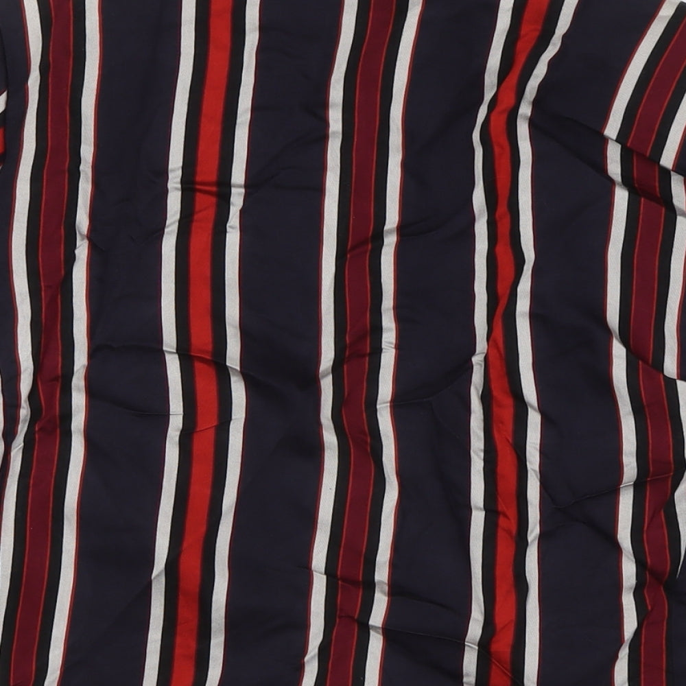 H&M Womens Blue Striped Jacket Size 10 Button - Red and White Stripes