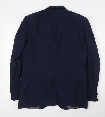 Next Mens Blue Wool Jacket Suit Jacket Size 40 Regular