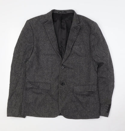 New Look Mens Grey Wool Jacket Suit Jacket Size 40 Regular