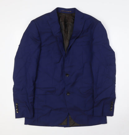 Next Mens Blue Wool Jacket Suit Jacket Size 38 Regular