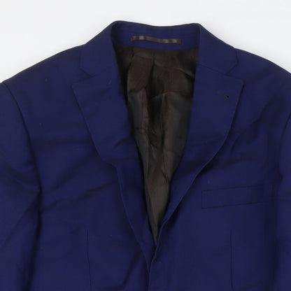 Next Mens Blue Wool Jacket Suit Jacket Size 38 Regular