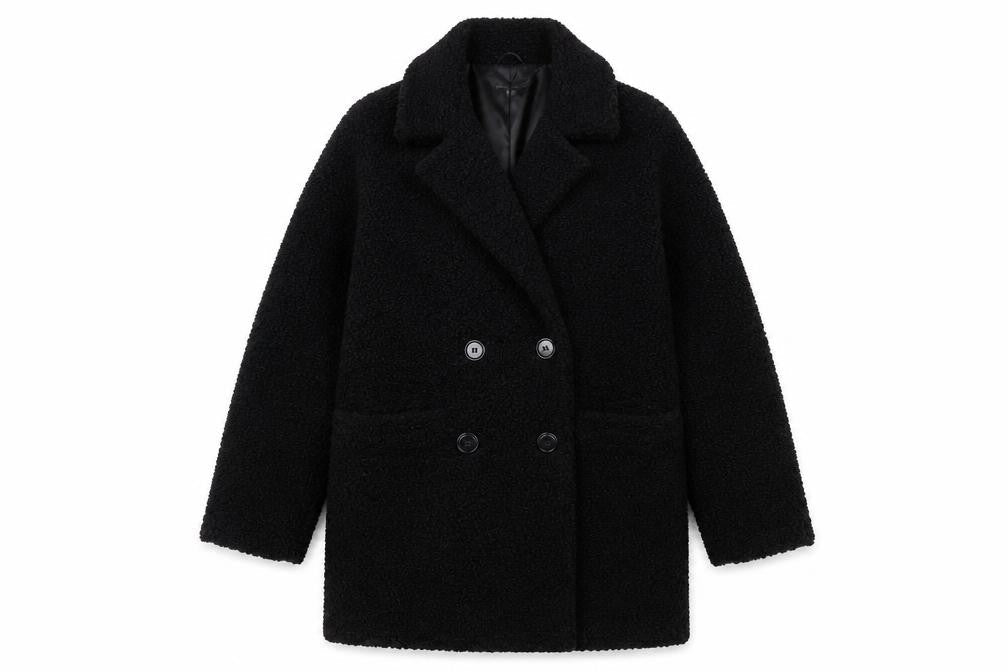 Capsule Womens Black Overcoat Coat Size 10 Button