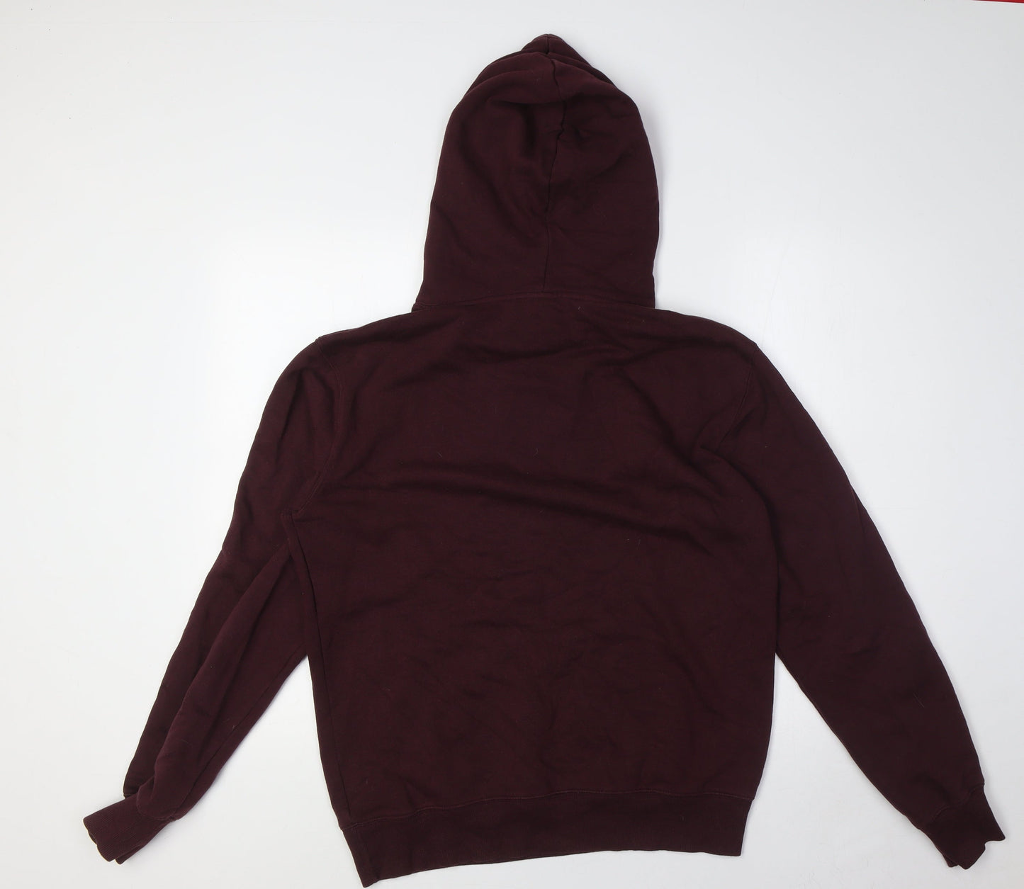 Divided by H&M Mens Red Cotton Pullover Hoodie Size S
