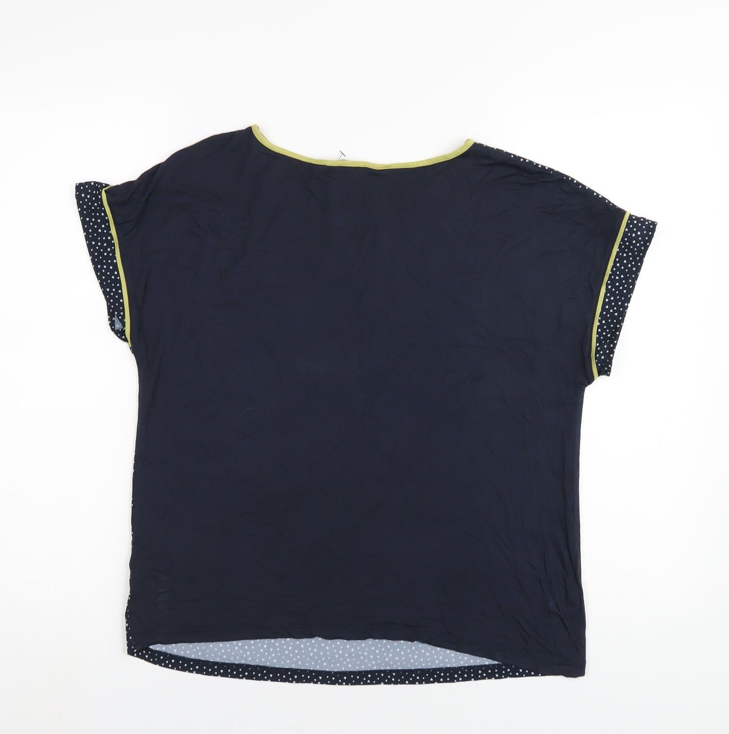 NEXT Womens Blue Geometric Polyester Basic T-Shirt Size 10 Round Neck