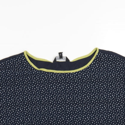 Next Womens Blue Geometric Polyester Basic T-Shirt Size 10 Round Neck