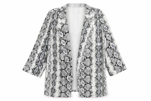 New Look Womens Grey Animal Print Jacket Blazer Size 14