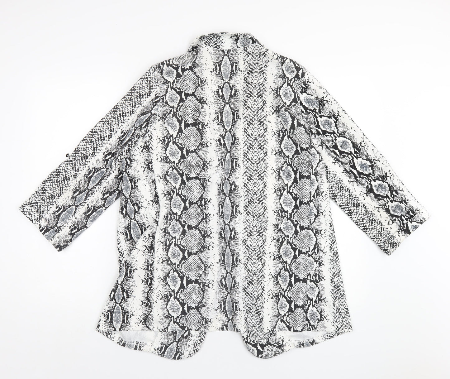 New Look Womens Grey Animal Print Jacket Blazer Size 14