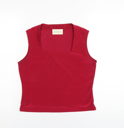 Preloved Minuet Womens Red Polyester Basic Tank Size 12 Square Neck - Front