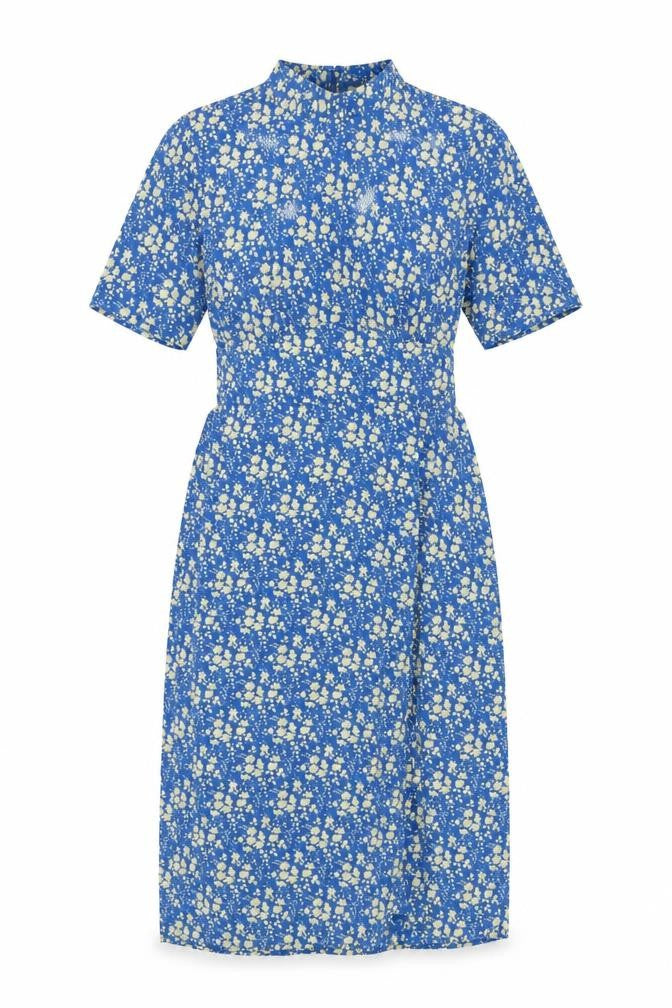 ASOS Womens Blue Polyester A-Line Size 12 Round Neck Zip