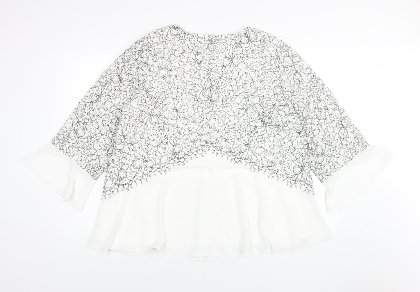 Together Womens White Polyester Basic Blouse Size 18 V-Neck