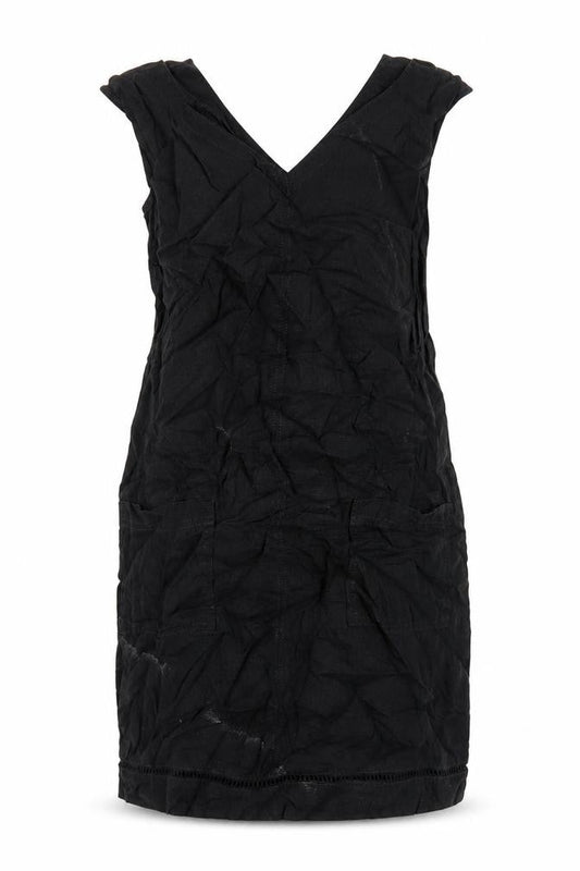 Next Womens Black Linen Tank Dress Size 10 V-Neck Pullover