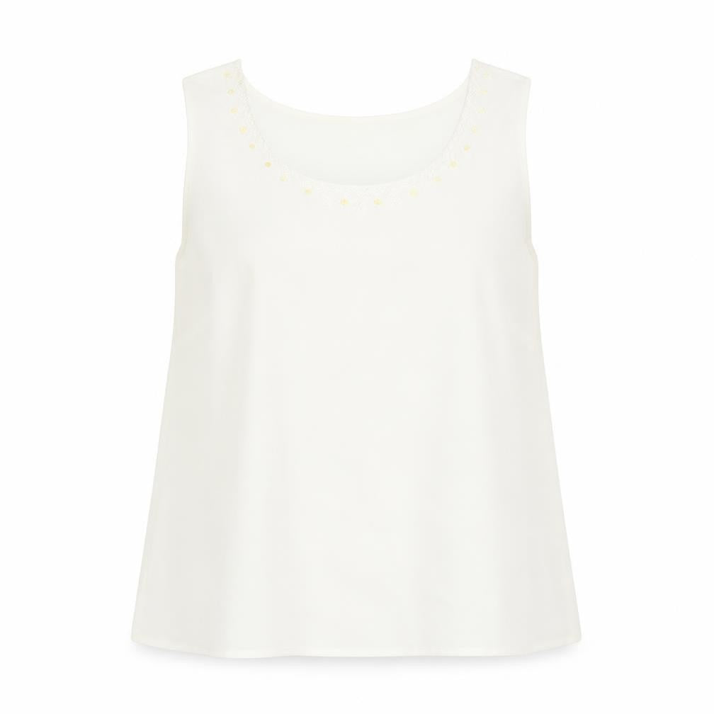 Kaleidoscope Womens Ivory Polyester Basic Tank Size 12 Scoop Neck