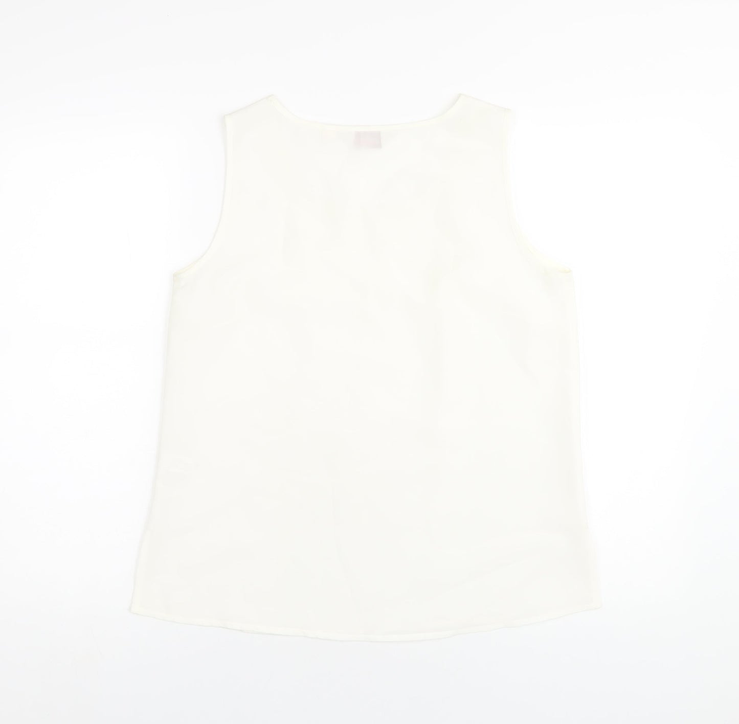 Kaleidoscope Womens Ivory Polyester Basic Tank Size 12 Scoop Neck