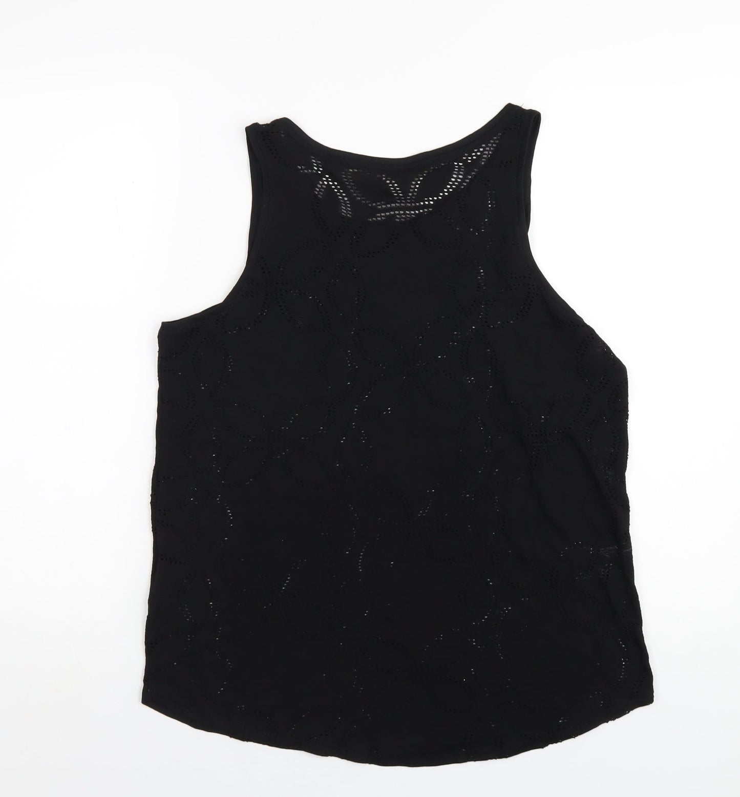 H&M Womens Black Polyester Basic Tank Size M Scoop Neck