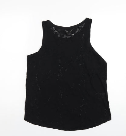 H&M Womens Black Polyester Basic Tank Size M Scoop Neck