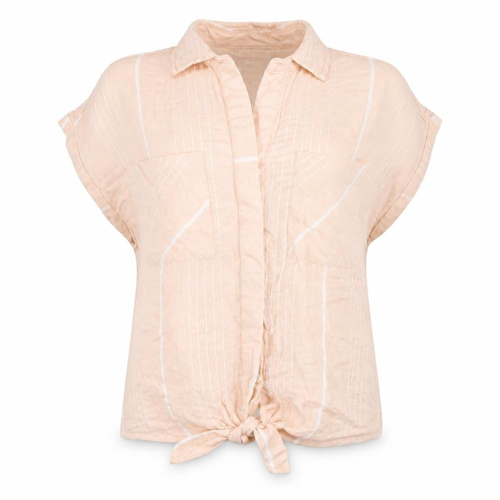 Dorothy Perkins Womens Pink Striped Cotton Basic Button-Up Size 16 Collared