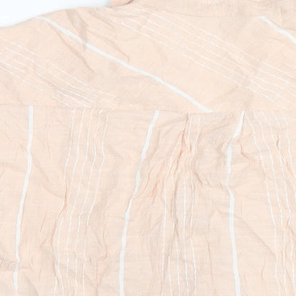 Dorothy Perkins Womens Pink Striped Cotton Basic Button-Up Size 16 Collared
