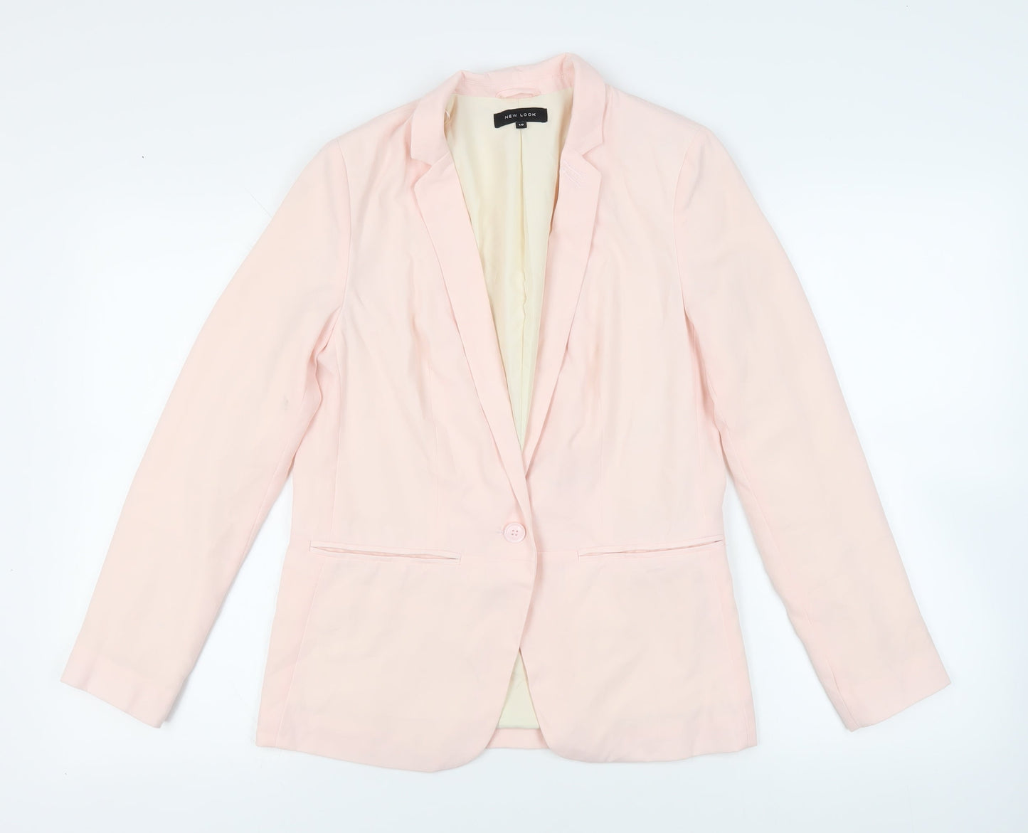 New Look Womens Pink Jacket Blazer Size 10 Button