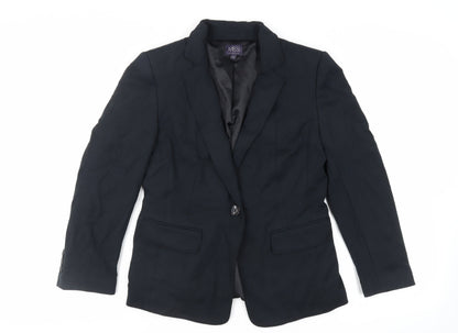 Marks & Spencer Womens Black Jacket Blazer Size 12 Button