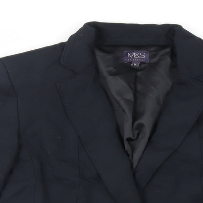 Marks & Spencer Womens Black Jacket Blazer Size 12 Button