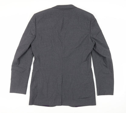 Back view of Autograph men’s grey geometric polyester jacket suit jacket, size 38, regular