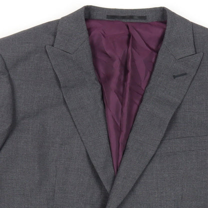 Close-up detail of Autograph men’s grey geometric polyester jacket suit jacket, size 38, regular