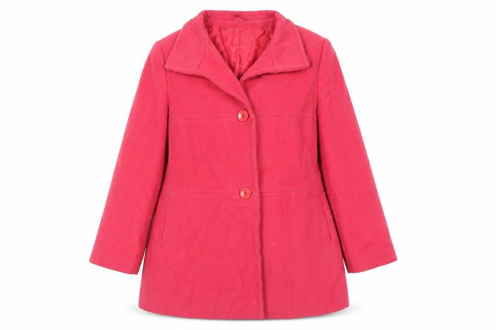 Basler Womens Pink Wool Cashmere Pea Coat Size 16
