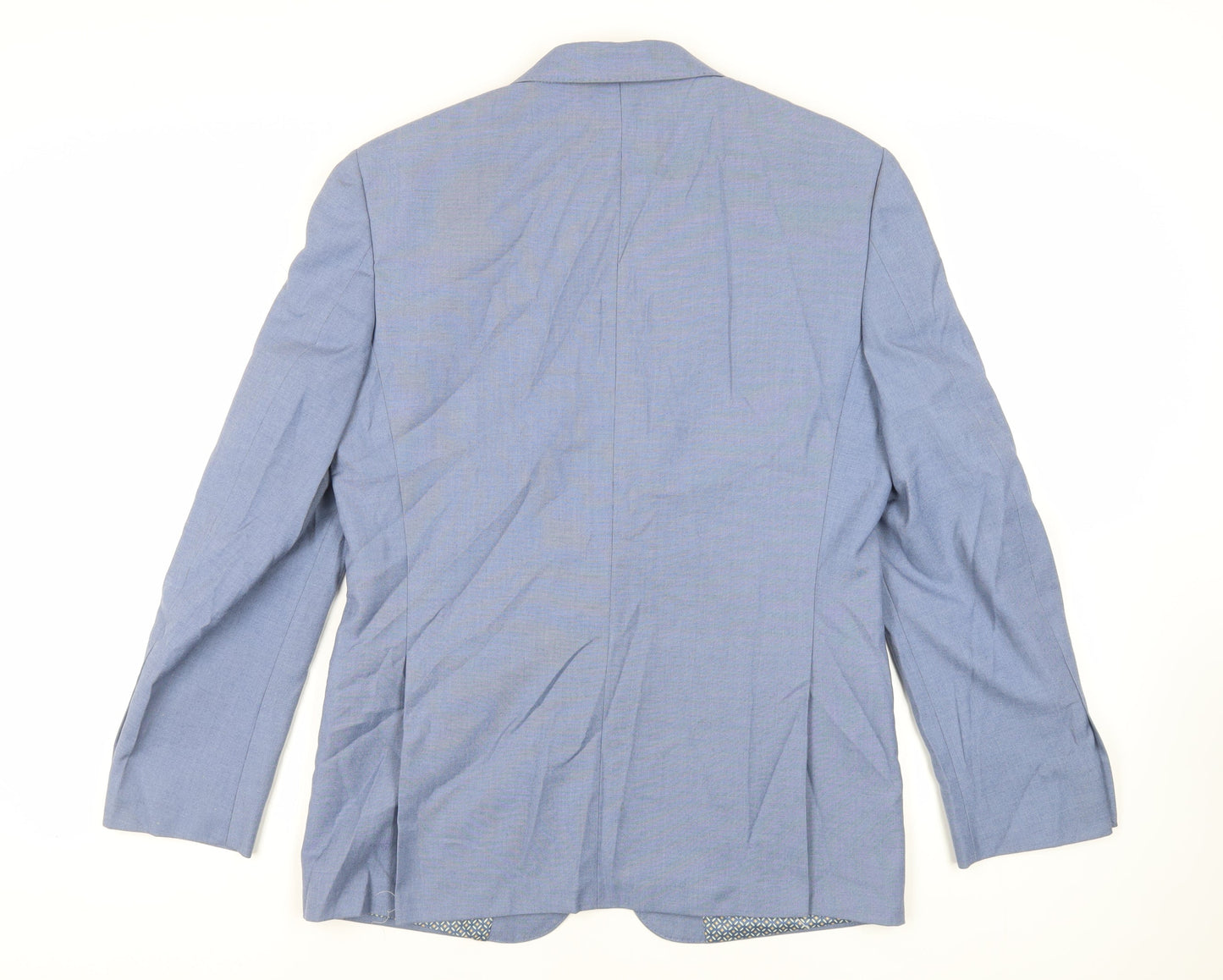 Burton Mens Blue Polyester Jacket Suit Jacket Size 40 Regular