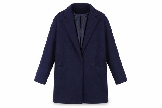 Per Una Womens Blue Overcoat Coat Size 8 Button